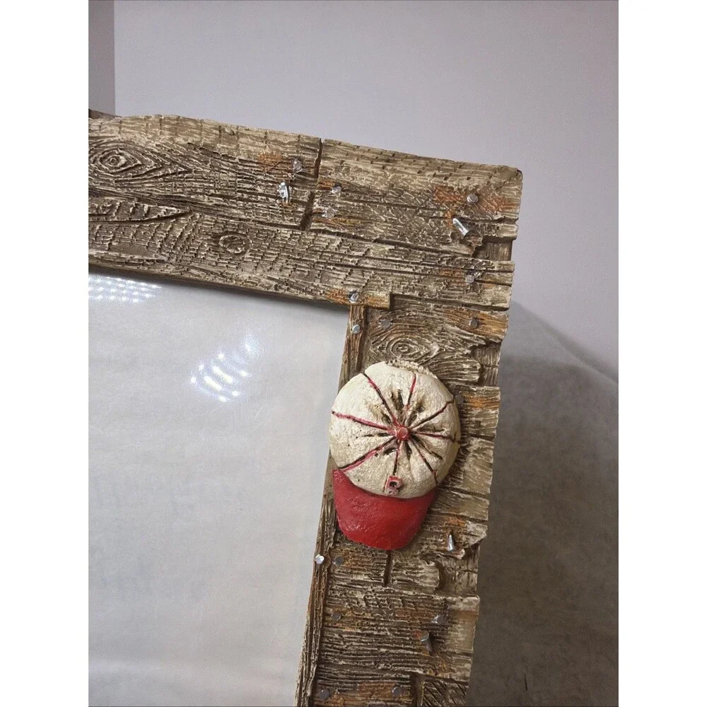 Baseball Picture Frame Faux Wood Resin Vintage Sports Decor 3x5
